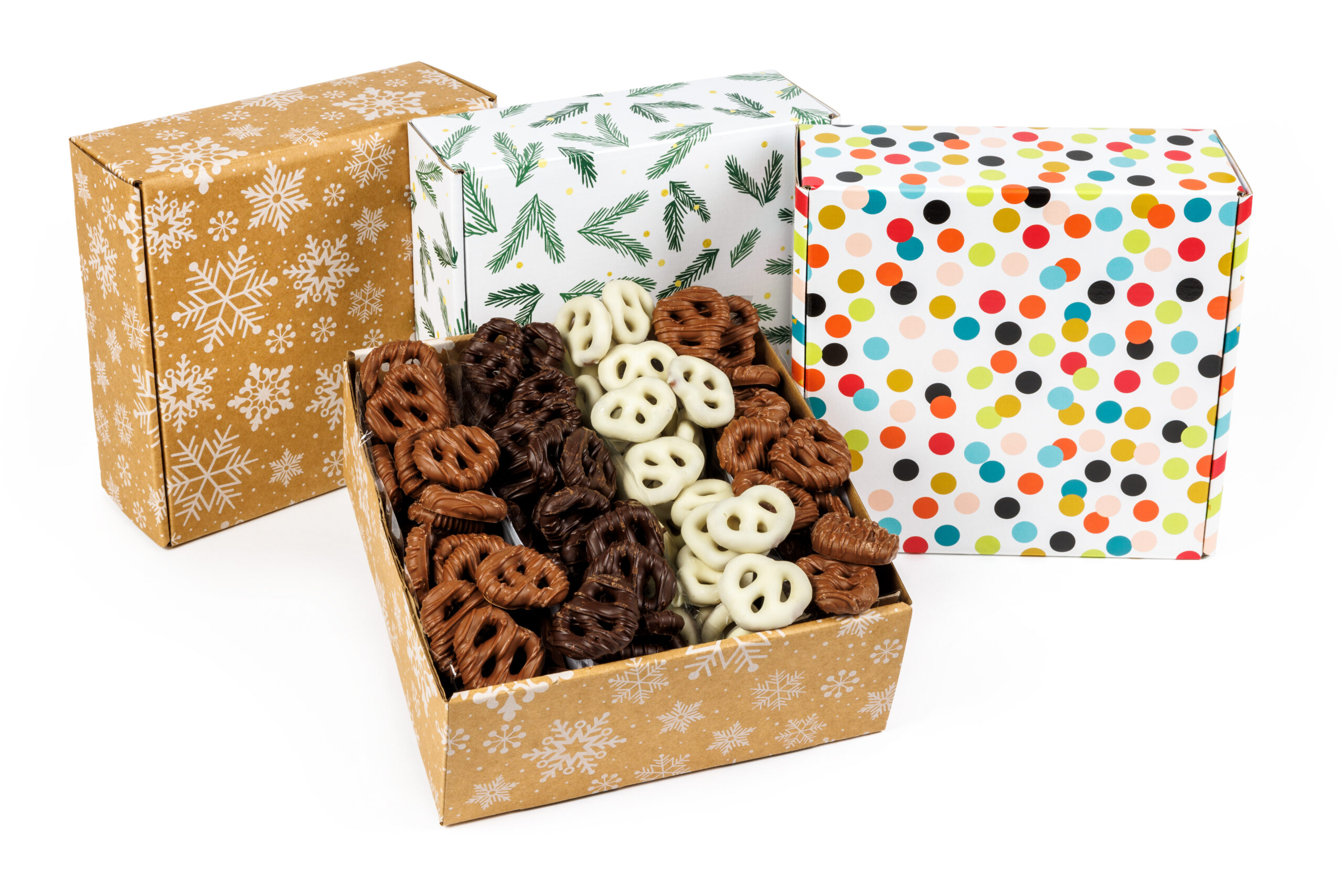 Chocolate Covered Pretzels Sampler - Decorative Carton