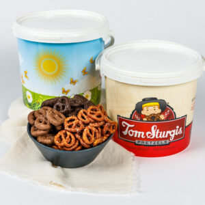 Little Ones® & Chocolate Covered Pretzels - Decorative Plastic Tub