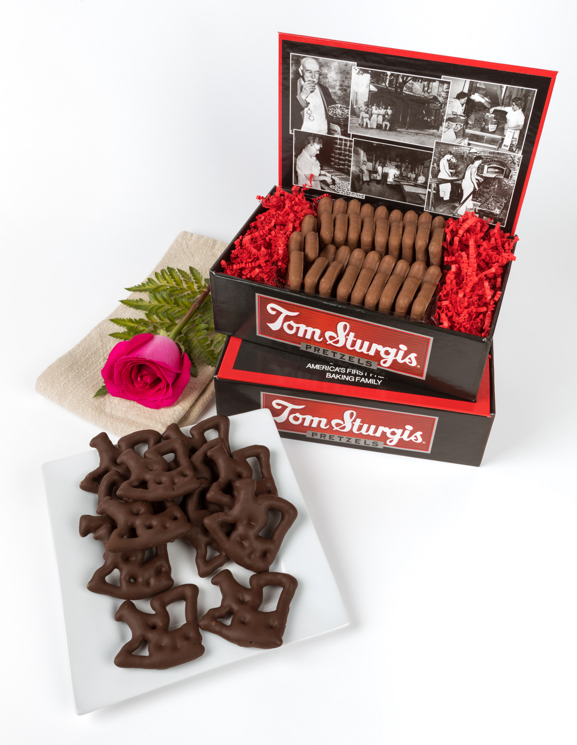 Tom Sturgis Pretzel Keepsake Box with Chocolate Pretzels